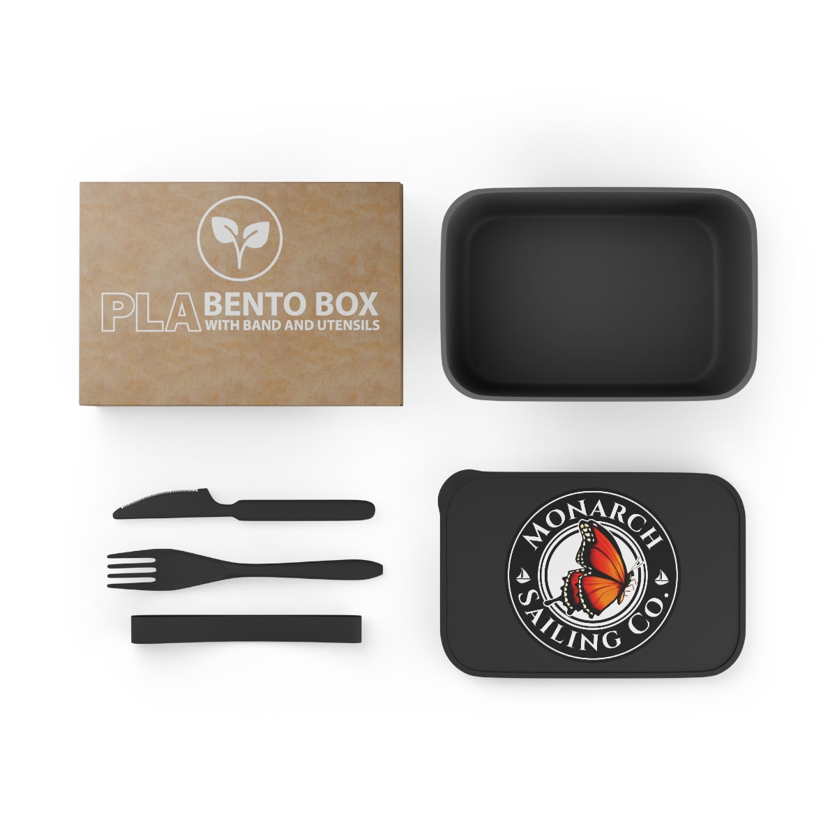 Monarch Bento Box with Band and Utensils